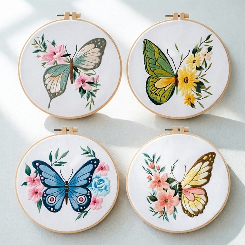 Home Decor Kit - 1 pezzo Kit Ricamo Farfalla 20X20CM