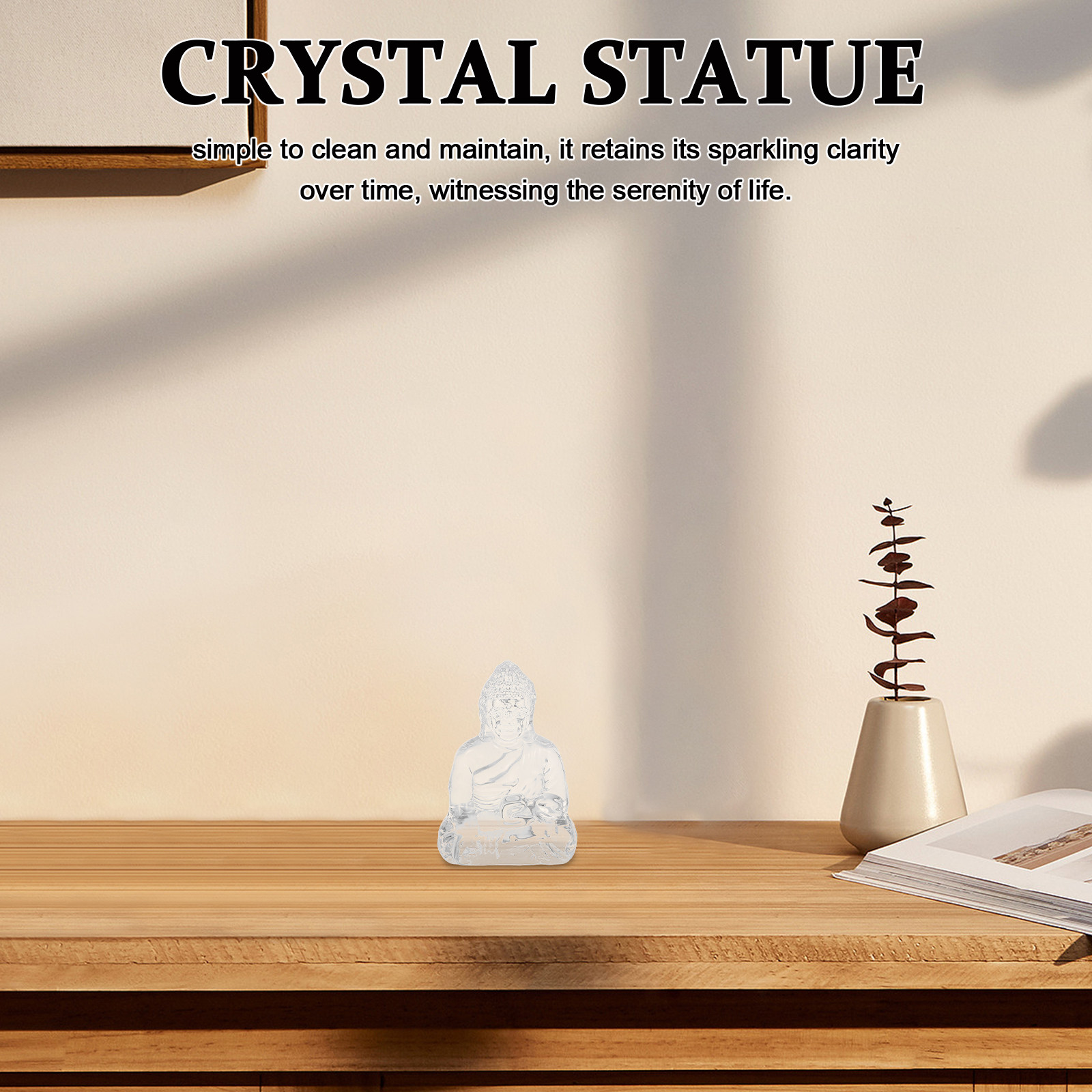 Home Decor Zen - Statua di Buddha in Cristallo Seduto,