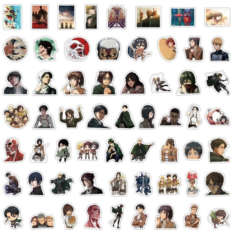 Home Decor Tv - 60 Pezzi Adesivi Anime Attack on
