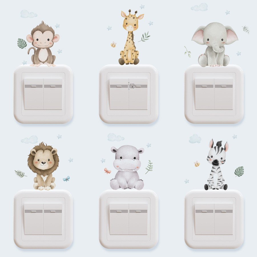 Home Decor Vinyl Flooring - Adesivi Murali a Tema Animali Cartoon:
