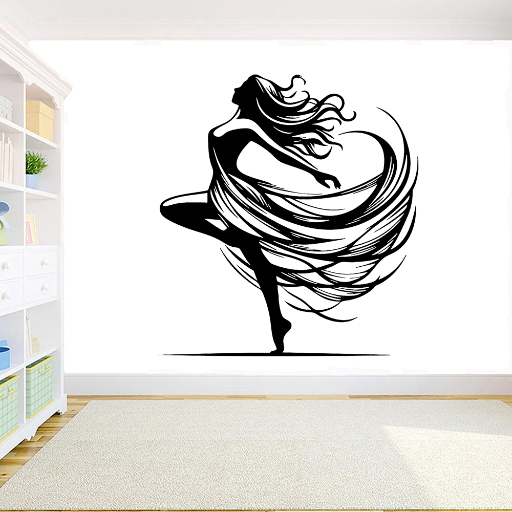 Home Decor Vinyl Flooring - Adesivo Murale Donna Danzante, Sticker da